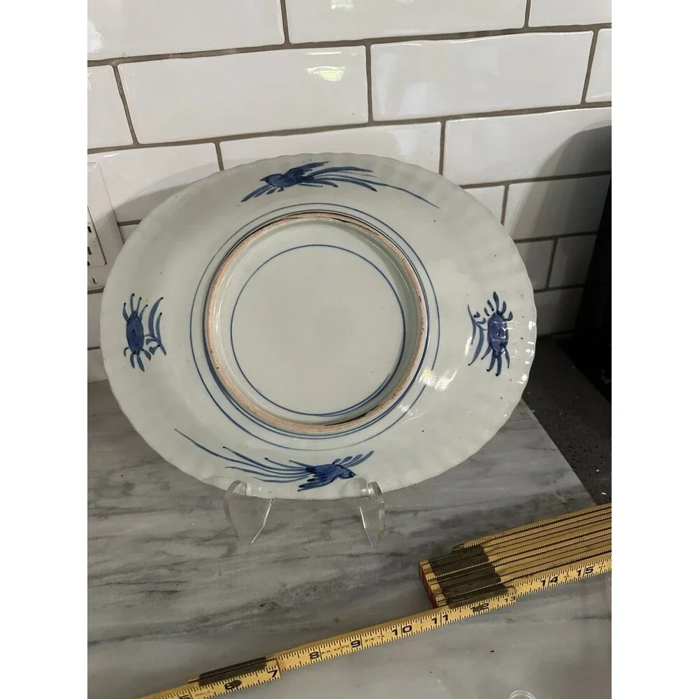 Antique Japanese Imari Oblong Serving Platter 19 Century Edo Meiji Period 12”